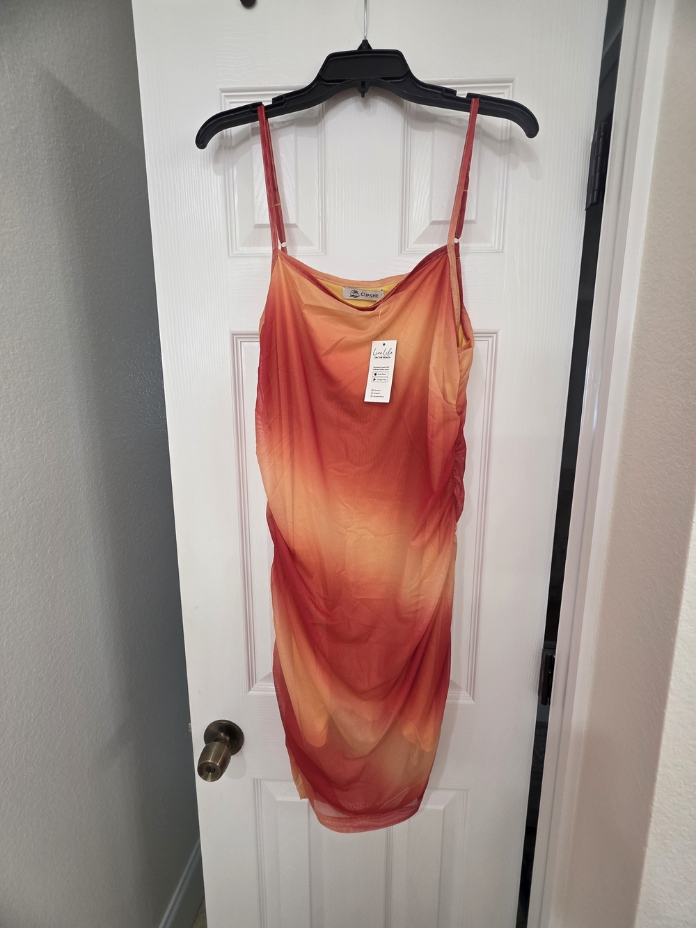 Cupshe Sunset Ombre Slip Dress with Spaghetti Straps
